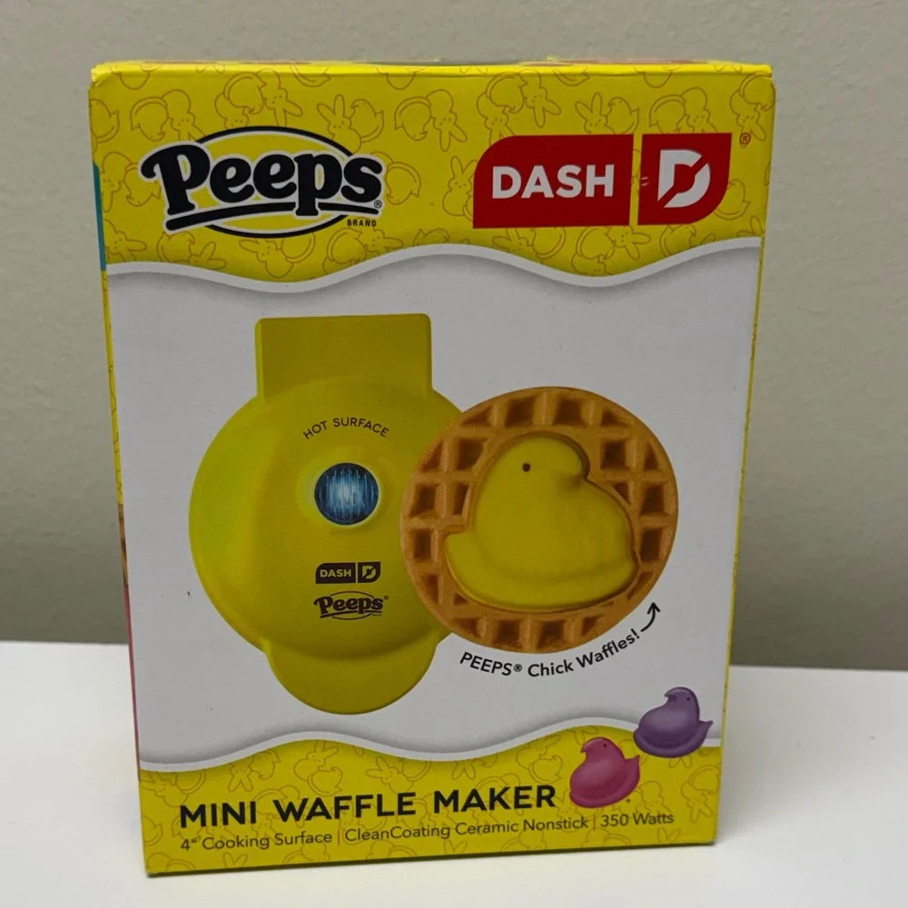 New! Dash × Peeps Mini Waffle Maker Yellow Chick, Spring 2026, Easter